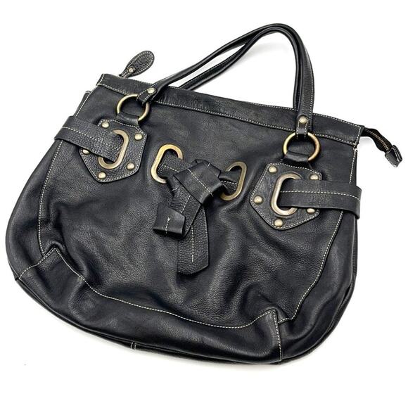 GAIL LABELLE Made in Italy black leather bag - Picture 1 of 9